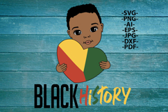 Black History SVG African Boy Holding Heart Sublimation art Product Image 2
