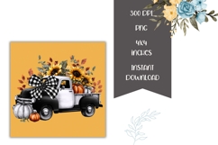 Fall Truck Square Coasters, Sunflowers Coaster Designs Product Image 2
