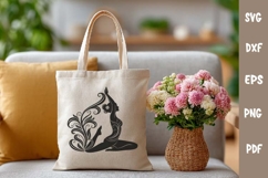 Floral Yoga Girl laser SVG PNG| Woman yoga pose svg Product Image 2