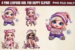 Pink leopard girl for Happy Clipart PNG Product Image 1