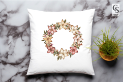 Floral Star Wreath Clipart Sublimation PNG Product Image 2
