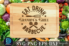Eat drink grandpa&#039;s grill barbecue SVG, Cutting Board SVG Product Image 2