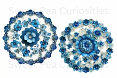 Doilies, Flowers, Lace, Elements, Clipart, Ephemera, PNG Product Image 2