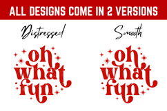 Retro Christmas Svg, Festive Holiday Quote, oh what fun Product Image 2