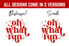 Retro Christmas Svg, Festive Holiday Quote, oh what fun Product Image 2