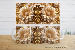 3D Gold Flowers Mug ug Wrap | Sublimation Coffee Cup Product Image 4