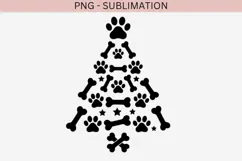 Paw print Christmas tree png design for T-shirts Product Image 2