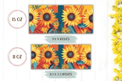 Sunflower Mug Template, Art Sunflowers Sublimation PNG Product Image 2