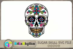 Sugar Skull Svg, Sugar Skull Cut Files, Halloween Skull Svg Product Image 1
