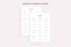 2030 Calendar and Important Dates Page, Printable Product Image 2