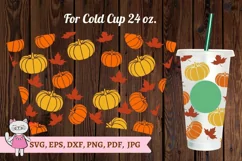 Pumpkin Spice Life svg for Full Wrap Venti Cold Cup 24 oz Product Image 1
