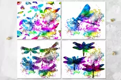 Watercolor Dragonfly skinny tumbler | 8 Sublimation designs Product Image 2