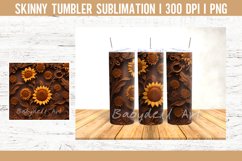 Tooled Leather Sunflower 20 OZ Tumbler Sublimation Design Product Image 2