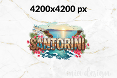 Santorini Greece PNG, Oia Village Coastal Sublimation Design Product Image 2