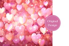 Love Hearts Tumbler Design, Glitter Tumbler Sublimation PNG Product Image 2