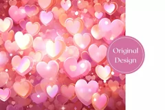Love Hearts Tumbler Design, Glitter Tumbler Sublimation PNG Product Image 2
