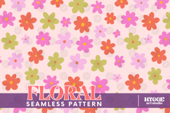 Retro Flowers Seamless Pattern Floral Png Sublimation Daisy Product Image 1