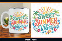 Sweet Summer Vibes Sublimation PNG T shirt Design Product Image 2