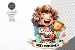 Best mom ever, Mom clipart, Mother's day clipart Product Image 1