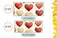 Love Mug Wrap Design, Cartoon Hearts Mug Sublimation Product Image 2