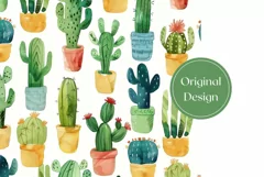 Cactus Tumbler Design, Watercolor Plants Tumbler Sublimation Product Image 2