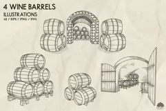 Wine barrels and winery Svg Png Eps Product Image 2