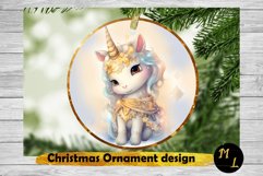 Christmas Ornament,Watercolour Unicorn Christmas Ornament Product Image 1