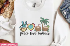 Peace Love Summer PNG, Hello Summer Sublimation PNG Product Image 3