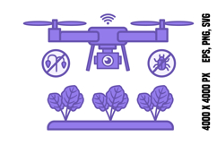 Purple Multispectral Agricultural Drone Icon Product Image 1