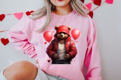 Valentines Day Bear Sublimation Clipart, Valentines Day PNG Product Image 2