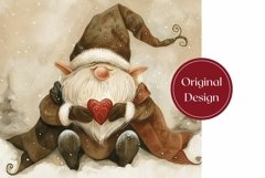 Christmas Gnome Tumbler, Watercolor Christmas Tumbler Design Product Image 2