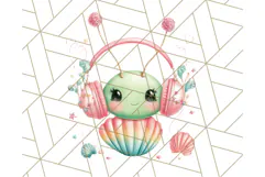 Alien Vacation Clipart PNG, Cute Summer Galaxy Art Clip Art Product Image 2