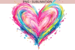 Colorful Heart PNG | Rainbow Watercolor Heart Clipart Product Image 3