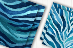 Blue Zebra Print Digital Paper Product Image 2