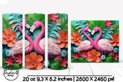 Flamingo tumbler, 3d tumbler wrap Product Image 1