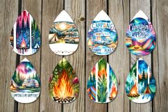 Camping | 8 Teardrop earring sublimation designs Product Image 2