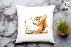 Cute Camping Squirrel Marshmallow Clipart Sublimation PNG Product Image 3