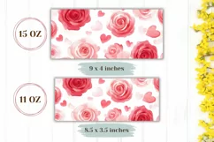 Watercolor Flowers Mug Design, Watercolor Red Roses PNG Product Image 2