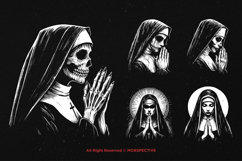 10 Bundle Dark Art Nun Prayer Horror Ghost Scary Creepy Product Image 3