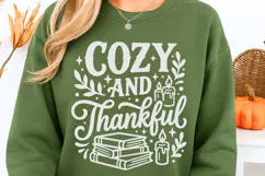 Cozy And Thankful Svg, Thanksgiving Svg, Cozy Season Svg. Product Image 3