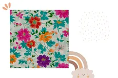 Cartoon Flowers Pillow PNG, Vintage Pillow Case Template Product Image 2