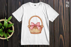 Wicker Basket with Ribbon Clipart Sublimation PNG Product Image 2