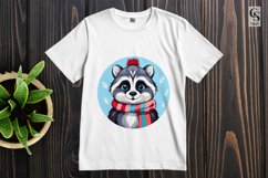 Cute Raccoon Winter Animal Clipart Sublimation PNG Product Image 2