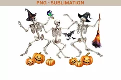Halloween Dancing Skeletons Digital Download PNG Product Image 1