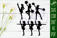 Drill Team Dancer silhouette laser cut outs SVG 1 Product Image 2