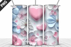 Valentines Love Skinny Tumbler PNG Wrap| Valentines Tumbler Product Image 3