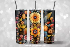 Flowers style mexican Tumbler Sublimation Design Product Image 2