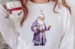 Christmas Purple Santa Claus Sublimation, Christmas PNG Product Image 2