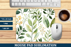 Watercolor leaves Mouse Pad | Mouse Pad Sublimation Product Image 1