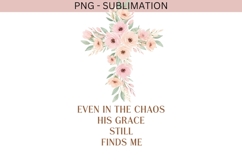 Christian Cross PNG | Floral Cross Design | His Grace Still Product Image 2